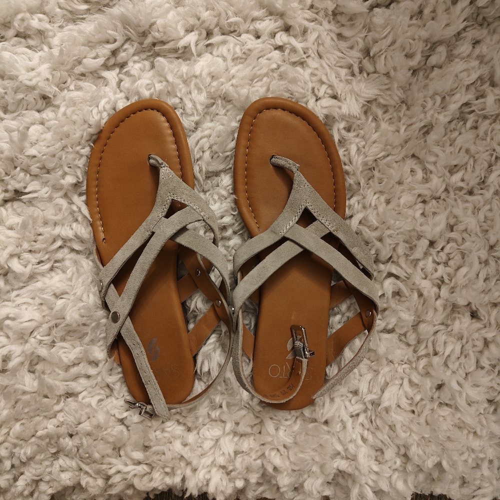 Franko Sarto Grey Strappy Sandals - Gretchen Size 7.5